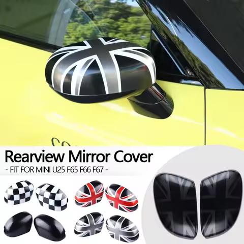 2PCS For MINI Cooper F65 F66 F67 U25 Countryman 2024 2025 Car Rear View Mirror Covers For Mini Exter