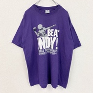 古著 JERZEES 球衣短袖雙面印花T卹，印有美式足球號碼，圓領，紫色，XL碼