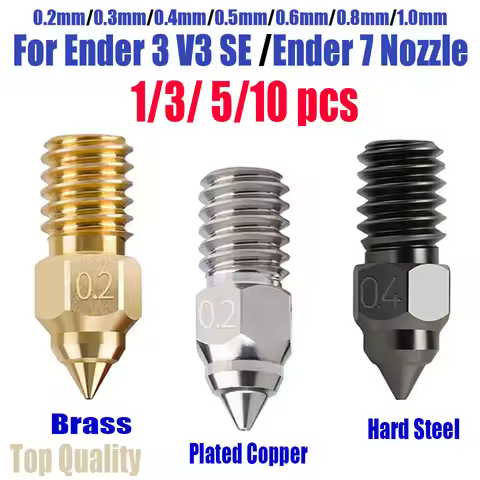 High Speed Nozzle For ENDER 7 Spider Ender 3 V3 SE ender 5 S1 0.2 0.4 0.6 0.8 1.0mm 3D Printer Parts