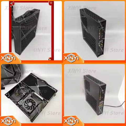 S35 Mini ITX PC Case for Intel AMD CPUs 4L Portable Flat Layout ATX PSU Support Dual Fan Graphics Ca