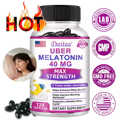 Daitea Super Melatonin Capsules-40mg Contain Vitamin C, Help You Fall Asleep Faster, Relieve Insomni