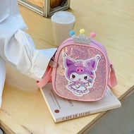 beg budak perempuan sling bag kids Beg bahu kanak-kanak gaya barat gadis kecil payet mahkota puteri 