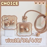 5IN1 Charger Protector VIVO Charger Cover Cute Bear Wave Charger Case Cable Winder USB Port to-Type 