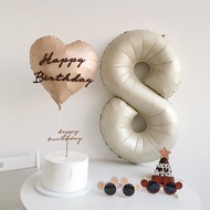 Ins Baby Boy Girl Happy Birthday Party Ideas Cream Caramel Coffee Heart Balloon with Holder Baby Sho