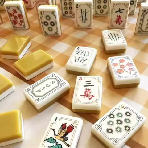 Luxury 38MM Big Mahjong Tiles 160pcs 2-Layer Acrylic Engraved American Mahjong Set with Dice Rule Ca