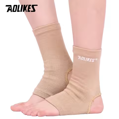 AOLIKES 1 Pair Ankle Support Compression Ankle Brace Protector for Running Soccer Basketball Knitted