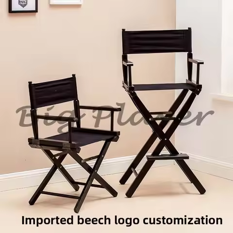 logo Solid Wood Director Folding Canvas Chair Leisure Outdoor Back Chair Makeup Chair Photography Pr