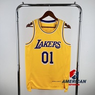 Hot Pressed Men's Los Angeles Lakers HONG EUNCHAE Yellow Basketball LE SSERAFIM Jersey