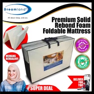 DREAMLAND Premium Solid Single Size Rebond Foam Foldable Mattress/Single Tilam/Single Size Bed Mattr