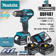 [100% Authentic] Makita DDF487 Cordless drill  Brushless 2 sections 18V  Lithium battery Cordless im