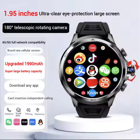 H19 Smartwatch SIM Card Full Network Android10.1 watch 1.95‘’ 900W AMOLED Camera GPS WIFI Large Memo