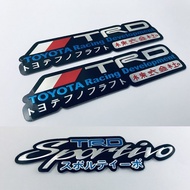 สติ๊กเกอร์ TRD Sportivo Toyota Racing Japan สติกเกอร์ แต่งรถยนต์ 4ชิ้น Foil Stickers Car 3D ตัวนูน ติดรถ ติดกระจก ติดข้างรถ ติดสเกิร์ต ติดกันชน Vios Yaris Vigo Revo Fortuner