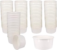 Belinlen 100 Count 6 OZ Disposable White Ice Cream Cups Medium Hot and Cold To Go Cups Paper Cup Tak