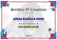 Sertifikat Eyelash Jasa Desain dan Cetak Sertifikat Kursus Eyelash Certificate Piagam Penghargaan Ku