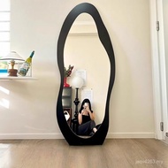 Full Body High-End Mirror Red Medieval Bedroom Floor-standing Household Wall-Mounted Mesh Mirror Fit