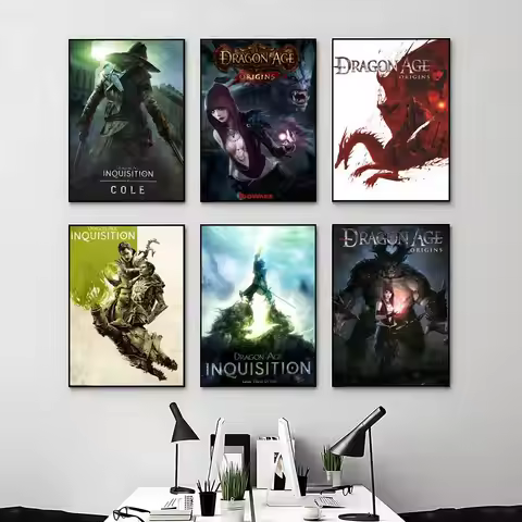 Game Dragon Age Origins Poster Posters Anime Room Decor Decoration Movie Backpack Wall Interior Musi