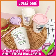 🔥PAY 1 GET 3🔥 Plastic Kid Baby Drinking Cup with Straw Lid Cover Food Grade Goodies / Cawan Plastik 