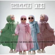 Arsyila Kids Shimmer Dress Anak Kekinian Free Hijab Usia 5-8