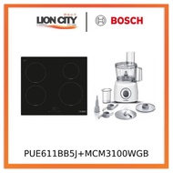 Bosch PUE611BB5J Series 4 Induction hob 60 cm + MCM3100WGB Food processor MultiTalent 3700 W White, White