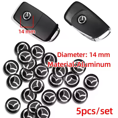 14mm 5/10pcs Car Remote Control Key Car Logo Sticker For Mazda 2 3 5 M5 Ms CX-4 CX-5 CX6 M3 M6 MX3 M