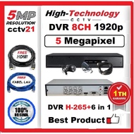 Dvr HIGH TECHNOLOGY 8-CHANNEL/8CH H-265 ULTRA HD 1920p 5MP 5in1 Free HDMI+LAN