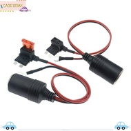 ICAOE103 Fuse Tap Cable, Female Socket Black Lighter Socket, Adapter Cable Fuse Built-In Fuse Car Po