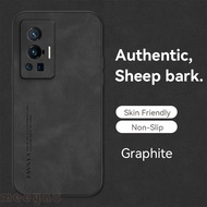 เคส VIVO หนังนิ่ม X70Pro X70เคสโทรศัพท์หนังแท้ปกป้องกล้องหรูหราเปลือกแกะสำหรับ VIVO X70 Pro V2133A V