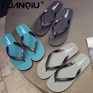 HUANQIU flip-flops men's simple trendy drag personality 2023 summer fashion outerwear outdoor flip-flop beach men's slippers