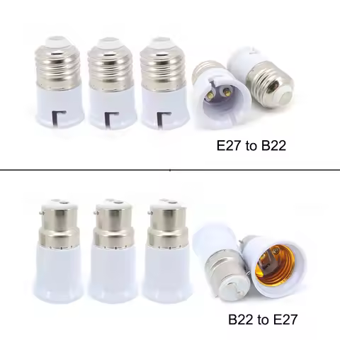 LED Lamp Base Socket Converter B22 to Screw E27 to B22 Light Bulb Adaptor Bayonet Holder AC Power Ad