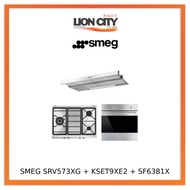 Smeg SRV573XG 70cm Gas Hob + KSET9XE2 90cm Telescopic Hood + SF6381X Fan Assisted Oven 60cm Bundle Deal