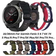 22mm 26mm Nylon Watch Strap for Garmin Fenix 3 5 6 7 6X 7X PRO 5X Plus Forerunner 945 Sapphire Desce