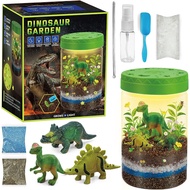 Light-up Dinosaurs Terrarium Kit for Kids, STEM Educational DIY Science Kits, Create Your Own Mini Dinosaur Garden