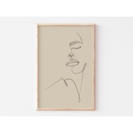 Tranh treo tường | Line art-Female Face Line Art Neutral Decor 86 tranh canvas giá rẻ