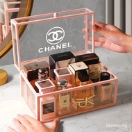 Transparent glass Desktop dustproof Cosmetics Jewelry storage box 7NF6 G23Y