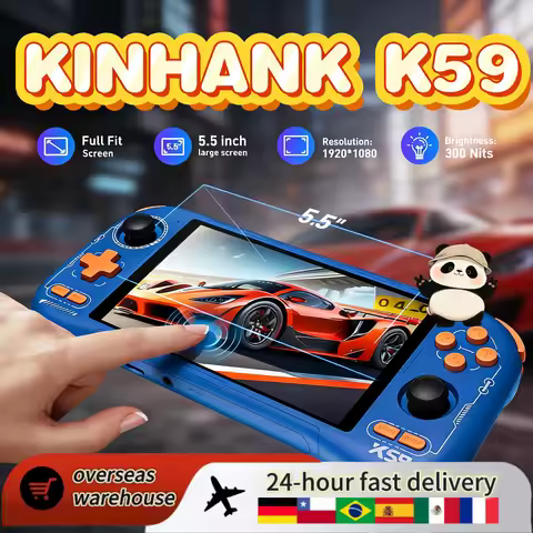 KINHANK K59 Handheld Game Console 5000mAh 5.5-Inch Touch Screen Supports PS1/PSP/DC/SS Android 14 50