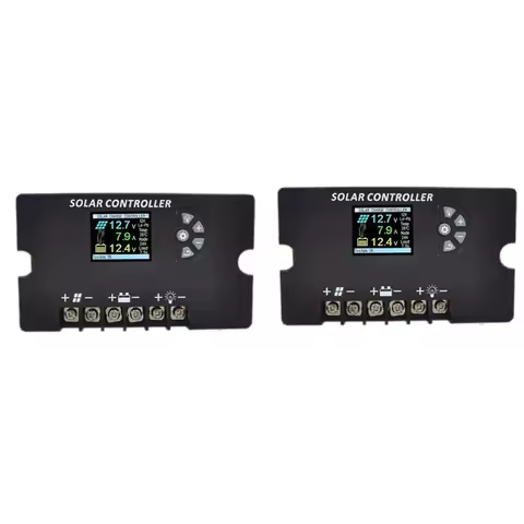 12V/24V PWM Solar Charge Controller With Color LCD Screen, Adjustable Voltage, Multi-Battery Support