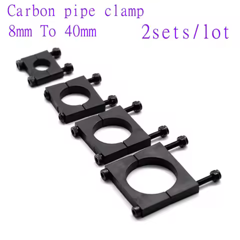 2sets 8mm 10mm 12mm 14mm 16mm to 40mm black Aluminum Tube Clamp Motor Mount Fixture Clip Holder for