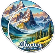 (2 Pack) Glacier National Park Bumper Sticker - US National Park - Choose from 63 Parks - 5" On Long