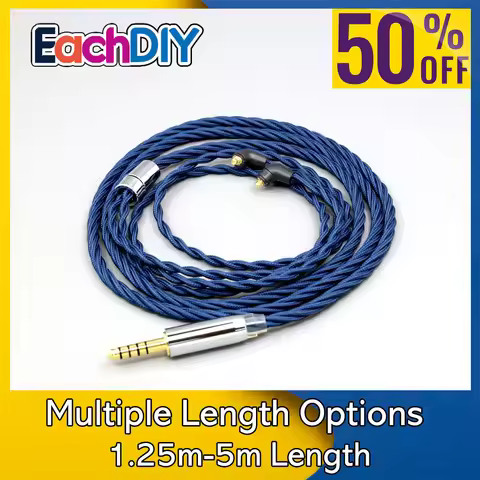 99% Pure Silver OCC Graphene Alloy Full Sleeved Earphone Cable For Etymotic ER4SR ER4XR ER3XR ER3SE 
