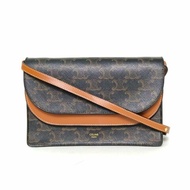 CELINE Triomphe凱旋門標誌印花信封包woc老花PVC金扣肩背包