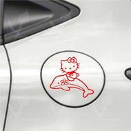 Hello Kitty Dolphin Tank Cutting Sticker 11cm Cute, Durable, Cool, Quality Car Sticker