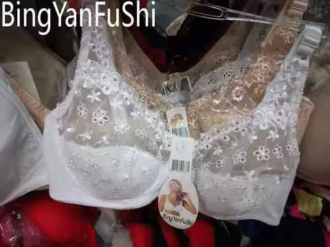 Bra 32-46 Women Lace bralette Sleepwear Brassiere Thin Cup B C D E F soutien gorge Black White Soft 