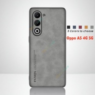 For Oppo A5 4G 5G CPH2727 CPH2735 Luxury Lambskin Leather Phone Case Camera Protect Shockproof Cover