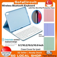 【SG Real Stock】Wireless Bluetooth Keyboard Case Cover for iPad Case with Keyboard for Air 4 / Pro 11 / 10.2 7/8th Gen