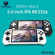 POWKIDDY RGB10 MAX2 Open Source System Retro Handheld Game Consoles RK3326 5.0-Inch IPS Screen Suppo