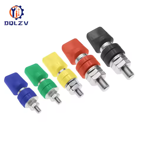 100A 4MM M6 M8 M10 Brass Connector Terminal Binding Post Nut with Caps 40-100A Large Current Banana 