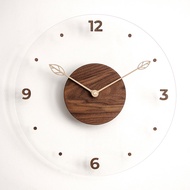 R RLC Wall Clock Simple Nordic Wall Clock Creative Solid Wooden Acrylic Glass Home Living Room Wall Clock Decorative Clock Wall Clock lYJj