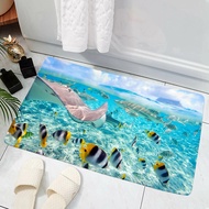 CLOOCL Ocean Biological House Doormat Decor 3D Print Animal Doormat Decor Carpet Soft Flannel Non-Sl
