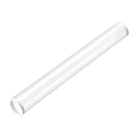 uxcell Rigid Round Clear Tubing 26mmx28mmx300mm Plastic Storage Transparent Tube with White Lids