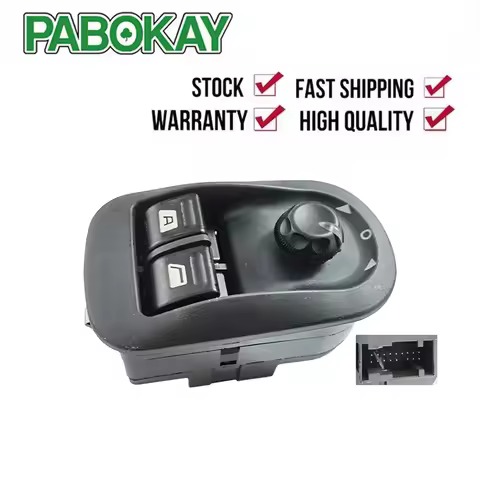 OE Replacement 6554.WA 6554WA Black Electric Master Window Switch for Peugeot 206 206 CC 206SW 306 2
